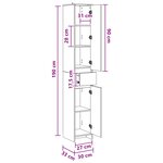 vidaXL Armoire de salle de bain Sonoma gris 30 x 33 x 190 cm