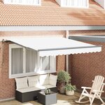 vidaXL Auvent Rétractable Blanc 350 x 250 cm tissu