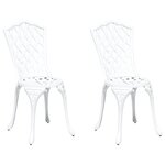 Chaises de jardin vidaXL 2 Pièces Aluminium coulé blanc