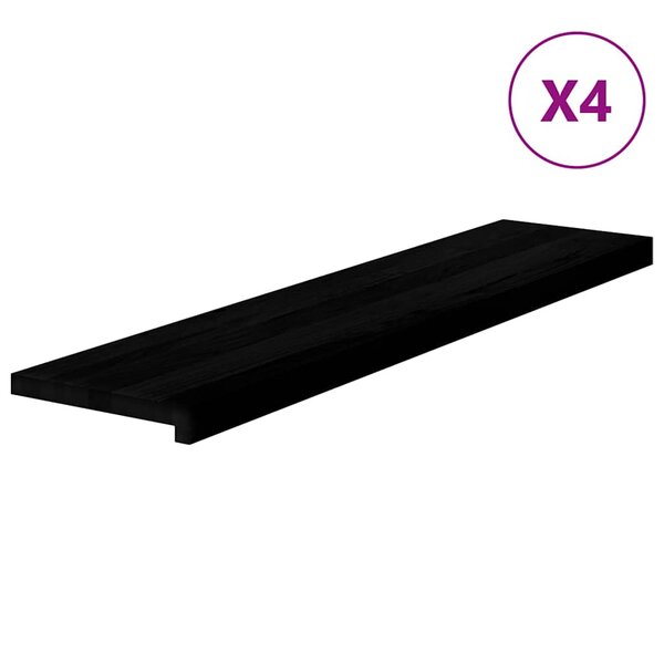 vidaXL Marches d'escalier 4 Pièces marron foncé 110x30x2 cm chêne massif