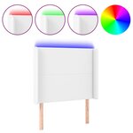 vidaXL Tête de lit à LED Blanc 103x16x118/128 cm Similicuir