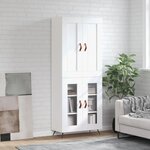 vidaXL Buffet haut Blanc 69 5x34x180 cm Bois d'ingénierie