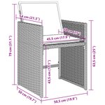 Ensemble de salle à manger de jardin vidaXL 5 pièces avec coussins gris clair en poly rotin
