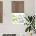 vidaXL Store de Fenêtre avec des rideaux Marron 100 x 160 cm Bambou