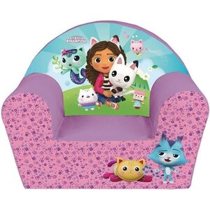 Fauteuil club enfant Gabby et la Maison Magique rose - 52 x 33 x hauteur 42 cm