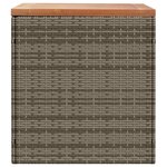 vidaXL Boîte de rangement de jardin gris résine tressée bois d'acacia