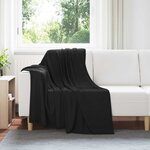 vidaXL Jeté Noir 170 x 130 cm Toison