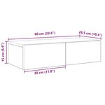 vidaXL Étagère murale avec tiroirs noir 60x26 5x15cm bois d'ingénierie