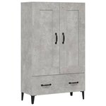 vidaXL Buffet haut Gris béton 70x31x115 cm Bois d'ingénierie