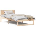 vidaXL Cadre de lit Naturel Bois de pin massif Simple Durabilité