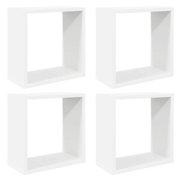 vidaXL Étagères cube murales 4 Pièces blanc 30x15x30 cm
