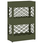 vidaXL Support de parapluie vert olive   28x12x41 cm  en acier