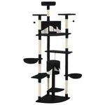 vidaXL Arbre à chat avec griffoirs en sisal 203 cm noir et blanc