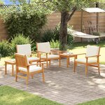vidaXL Ensemble de jardin 6 pièces avec coussins en bois d'acacia