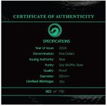 Pièce de monnaie en Argent 5 Dollars g 62.2 (2 oz) Millésime 2024 SEA SERPENT