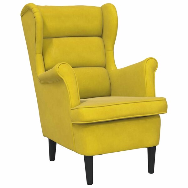 vidaXL Fauteuil jaune moutarde velours
