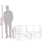 vidaXL Canapés d'angle sectionnels 2 Pièces coussins gris clair acacia