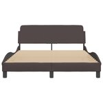 vidaXL Cadre de lit sans matelas marron foncé 140x200 cm tissu