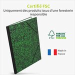 ACROPAQ Carton à dessin A3- 34x45x3cm- Fermeture élastique- Dos extensible- Certifié FSC- Vert-Noir
