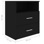 vidaXL Tables de chevet 2 Pièces Noir 50x32x60 cm