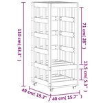 vidaXL Porte-bûches avec roulettes 40x49x110 cm bois massif de pin