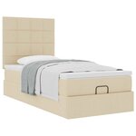 vidaXL Lit ottoman avec matelas crème 90x200 cm tissu