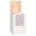 vidaXL Boîte à linge Blanc 44x44x66 cm Bois massif de pin