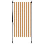 vidaXL Store roulant d'extérieur orange et blanc 120x270cm tissu acier