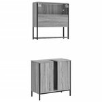 vidaXL Ensemble de meubles de salle de bain 2 Pièces Sonoma gris