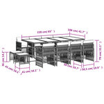vidaXL Ensemble à manger de jardin coussins 13 Pièces gris résine tressée