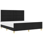 vidaXL Cadre de lit avec tête de lit Noir 180 x 200 cm tissu