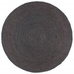 vidaXL Tapis fait à la main Jute Rond 210 cm Gris foncé