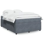 vidaXL Sommier à lattes de lit et matelas Gris foncé 160x200cm Velours