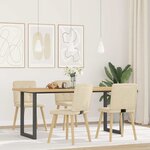 vidaXL Chaises à manger lot de 4 crème tissu