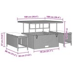 vidaXL Ensemble de canapé de jardin 9 Pièces Gris polyrotin