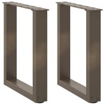 vidaXL Pieds de table basse en U 2 pièces Acier naturel 28 x (42-43) cm Acier