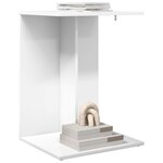 vidaXL Table d'appoint Blanc 45 x 40 x 62 5 cm Bois d'ingénierie