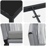 vidaXL Set de jardin 9 pièces Gris Rotin Poly