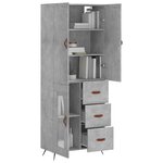 vidaXL Buffet haut Gris béton 69 5x34x180 cm Bois d'ingénierie