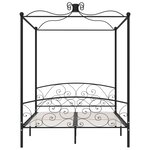 vidaXL Cadre de lit à baldaquin Noir Métal 160 x 200 cm