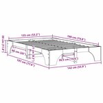 vidaXL Cadre de lit Marron cire 197 x 142 x 30 cm Bois massif en pin