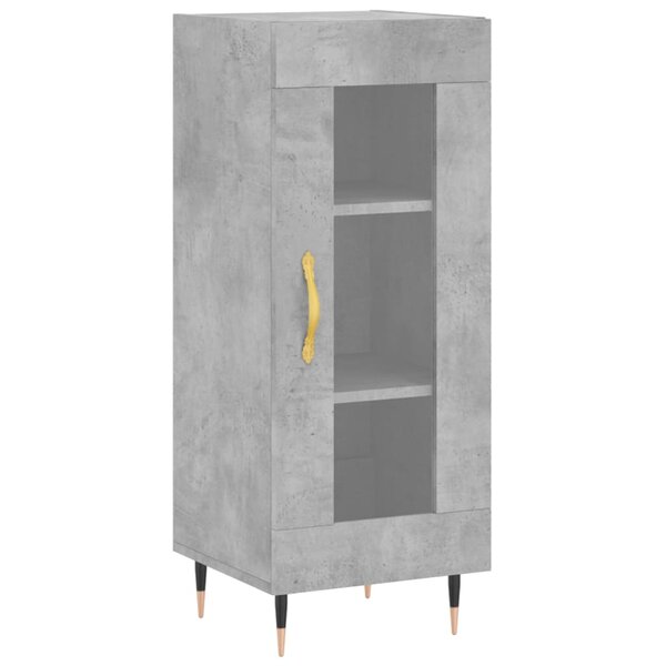 vidaXL Buffet Gris béton 34 5x34x90 cm Bois d'ingénierie
