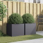 vidaXL Jardinières 2 Pièces anthracite 49x47x46 cm acier