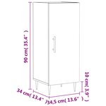 vidaXL Buffet Chêne fumé 34 5x34x90 cm Bois d'ingénierie