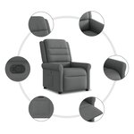 vidaXL Fauteuil inclinable Gris foncé Tissu