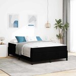 vidaXL Lit à ressorts Noir  Noir 160 x 200 cm Tissu  Bois Engineered