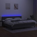 vidaXL Sommier à lattes de lit et matelas et LED Gris foncé 200x200 cm