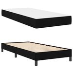 vidaXL Lit à ressorts avec matelas Noir 90 x 190 cm tissu