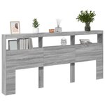 vidaXL Armoire tête de lit avec LED sonoma gris 220x17x102 cm