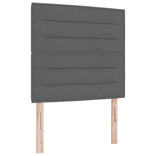 vidaXL Lit à ressorts avec matelas gris foncé 90x200 cm en tissu